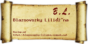 Blazsovszky Liliána névjegykártya